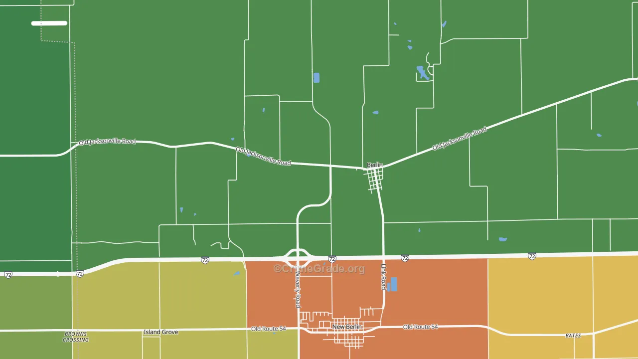 Berlin, IL Map of Assault Rates