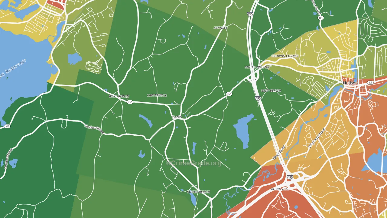 Berlin, MA Map of Assault Rates