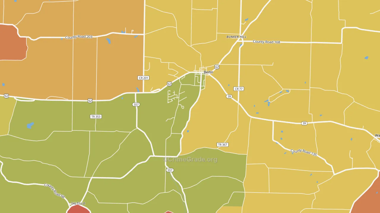 Berlin, OH Map of Assault Rates