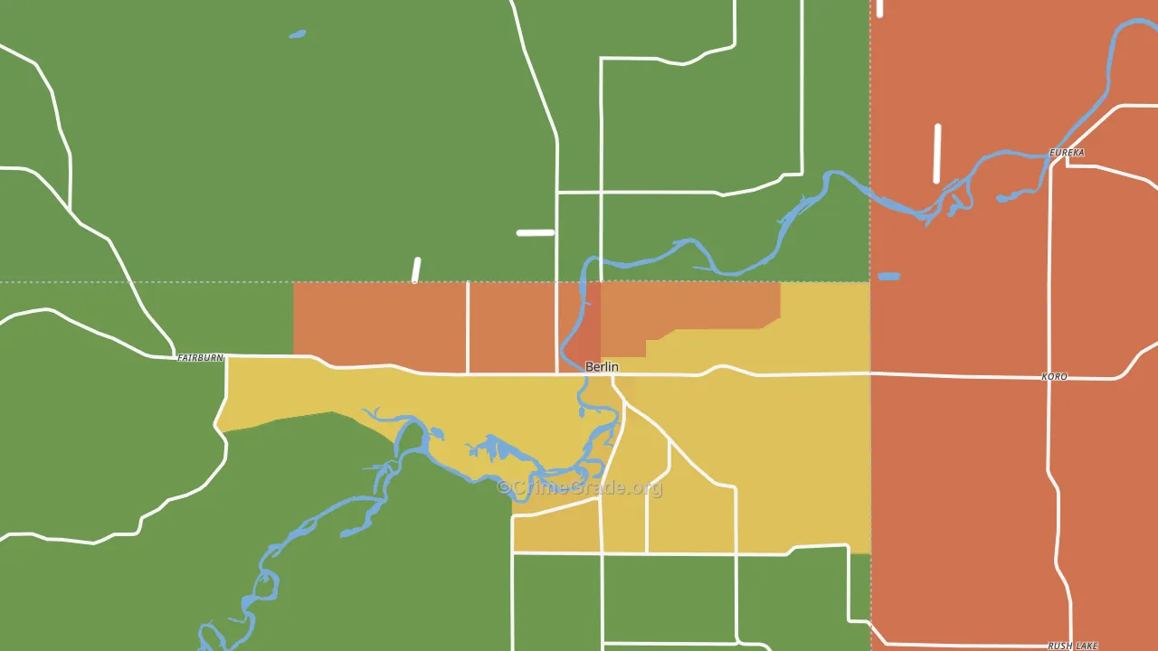 Berlin, WI Map of Assault Rates