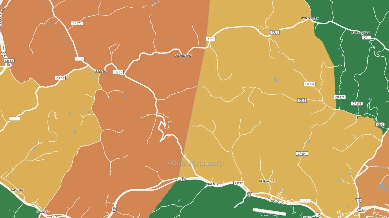 Berlin, WV Map of Assault Rates