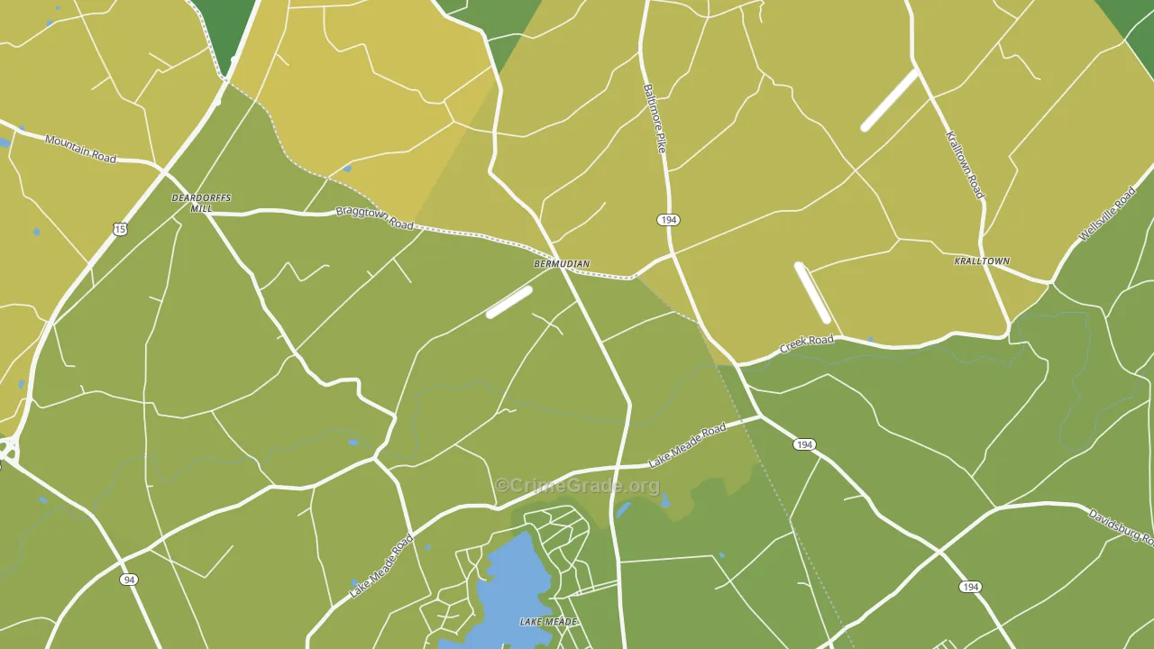 Bermudian, PA Map of Assault Rates