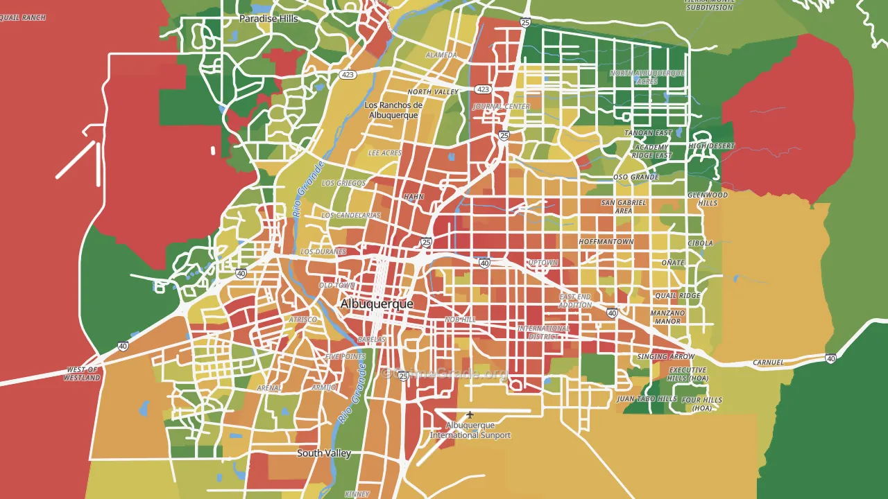 Bernalillo County, NM Map of Assault Rates