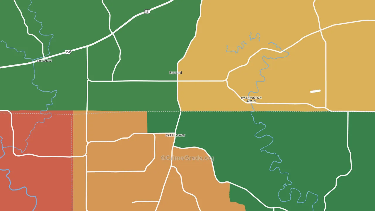 Bernard, IA Map of Assault Rates