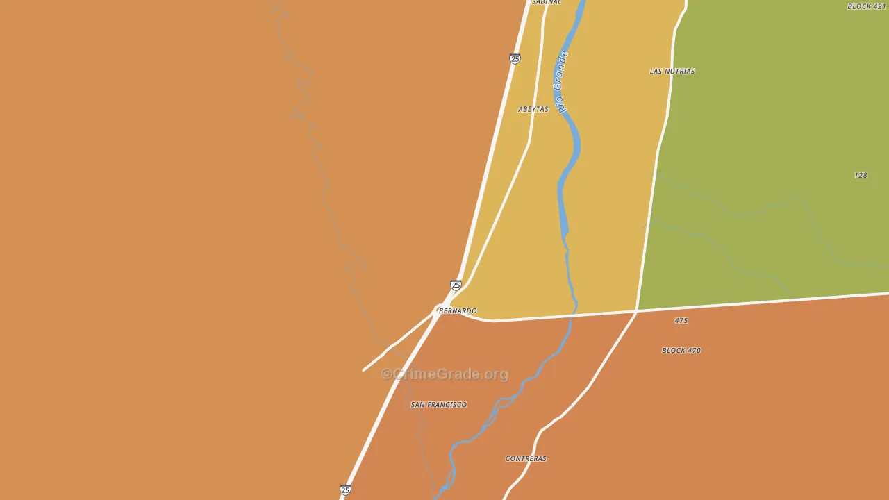Bernardo, NM Map of Assault Rates