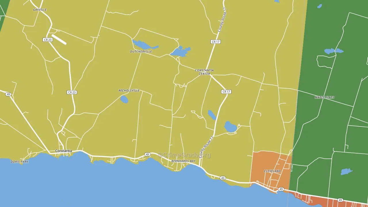 Bernhards Bay, NY Map of Assault Rates