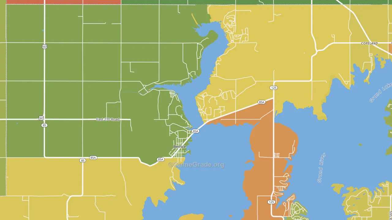 Bernice, OK Map of Assault Rates