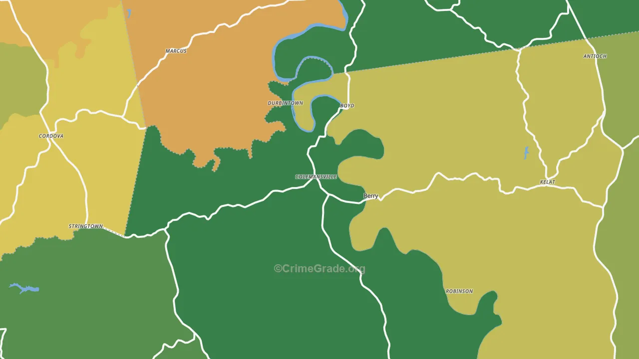 Berry, KY Map of Assault Rates