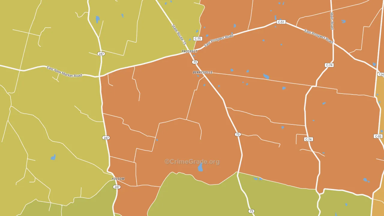 Berrysville, OH Map of Assault Rates