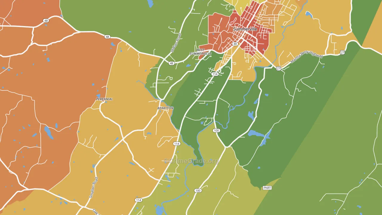 Berryton, GA Map of Assault Rates