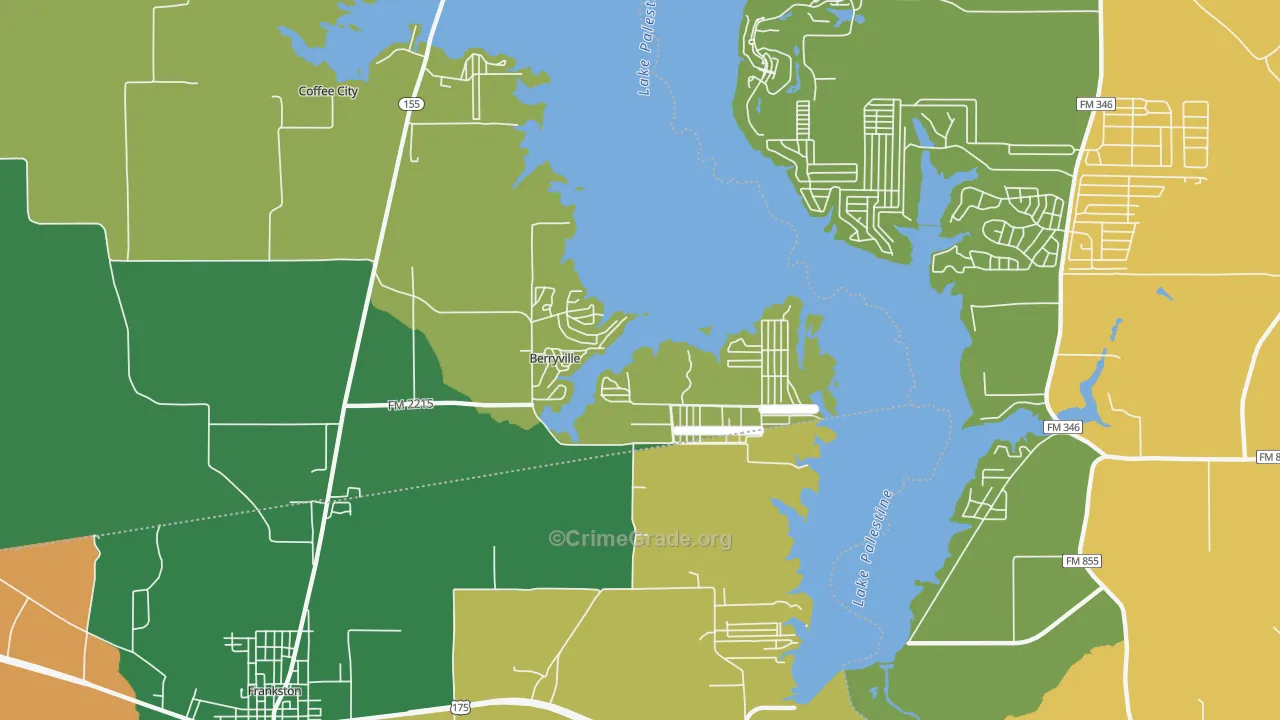 Berryville, TX Map of Assault Rates