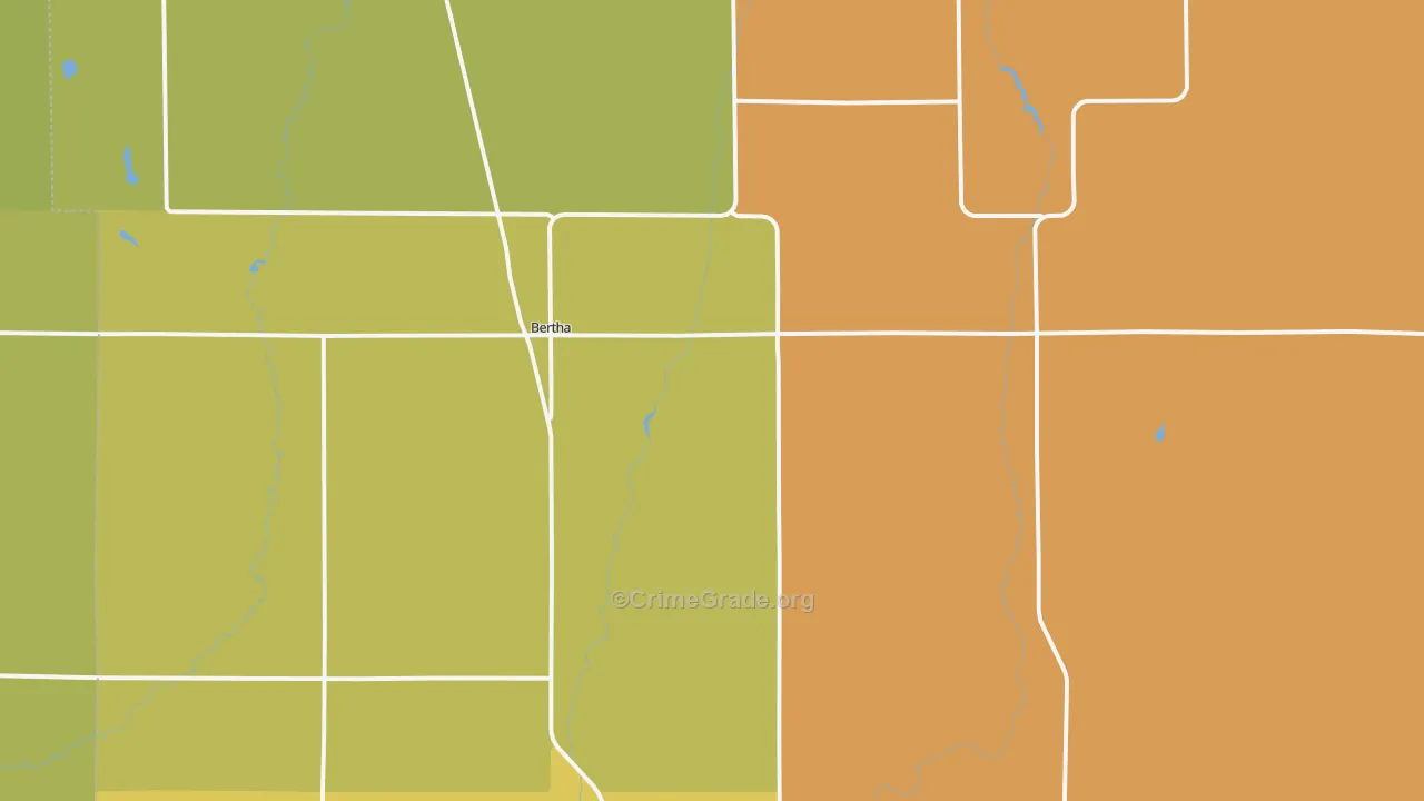 Bertha, MN Map of Assault Rates