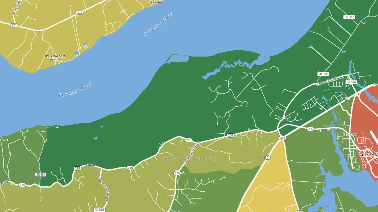 Berthaville, VA Map of Assault Rates