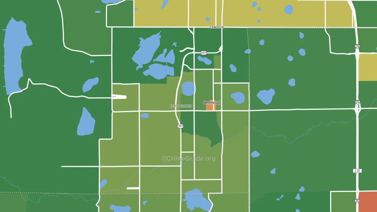 Berthoud, CO Map of Assault Rates