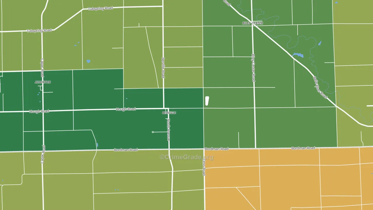 Berville, MI Map of Assault Rates