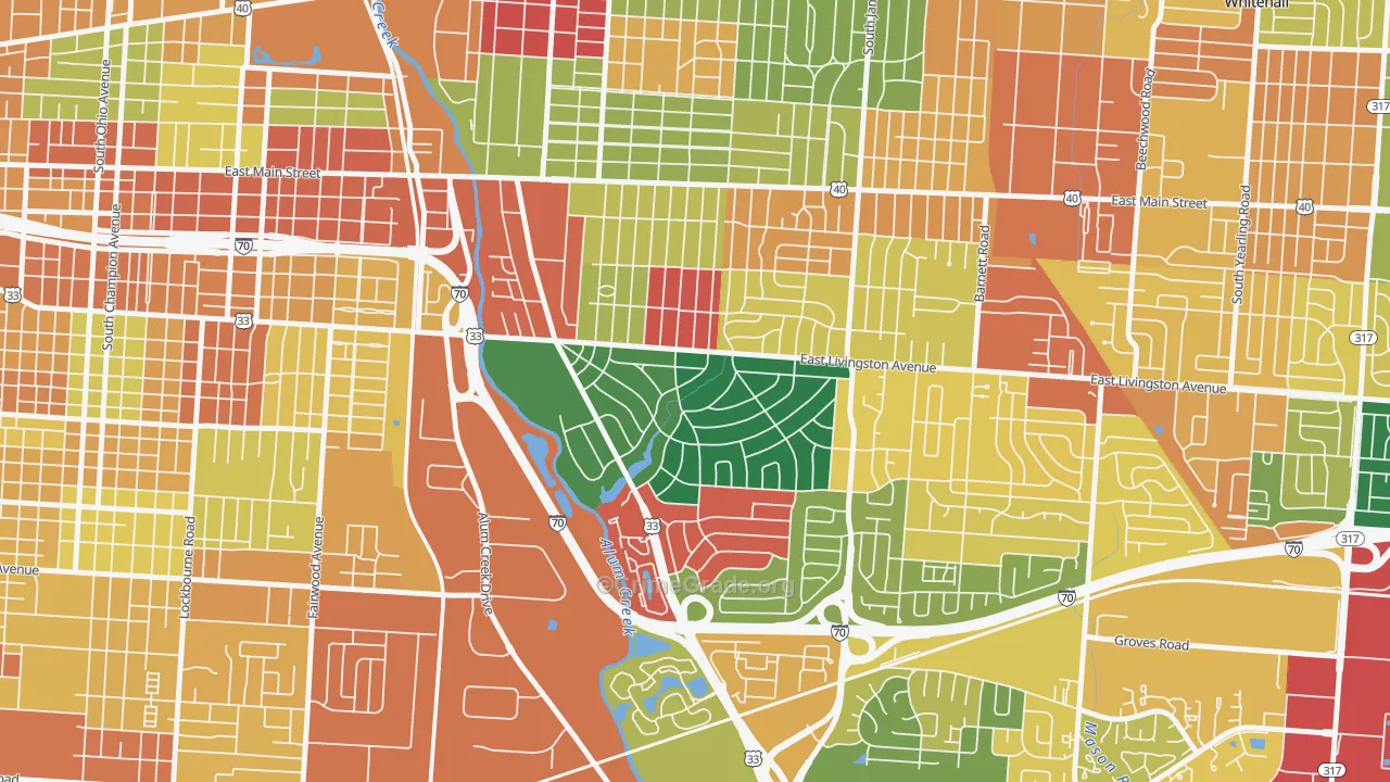 Berwick, Columbus, OH Map of Assault Rates