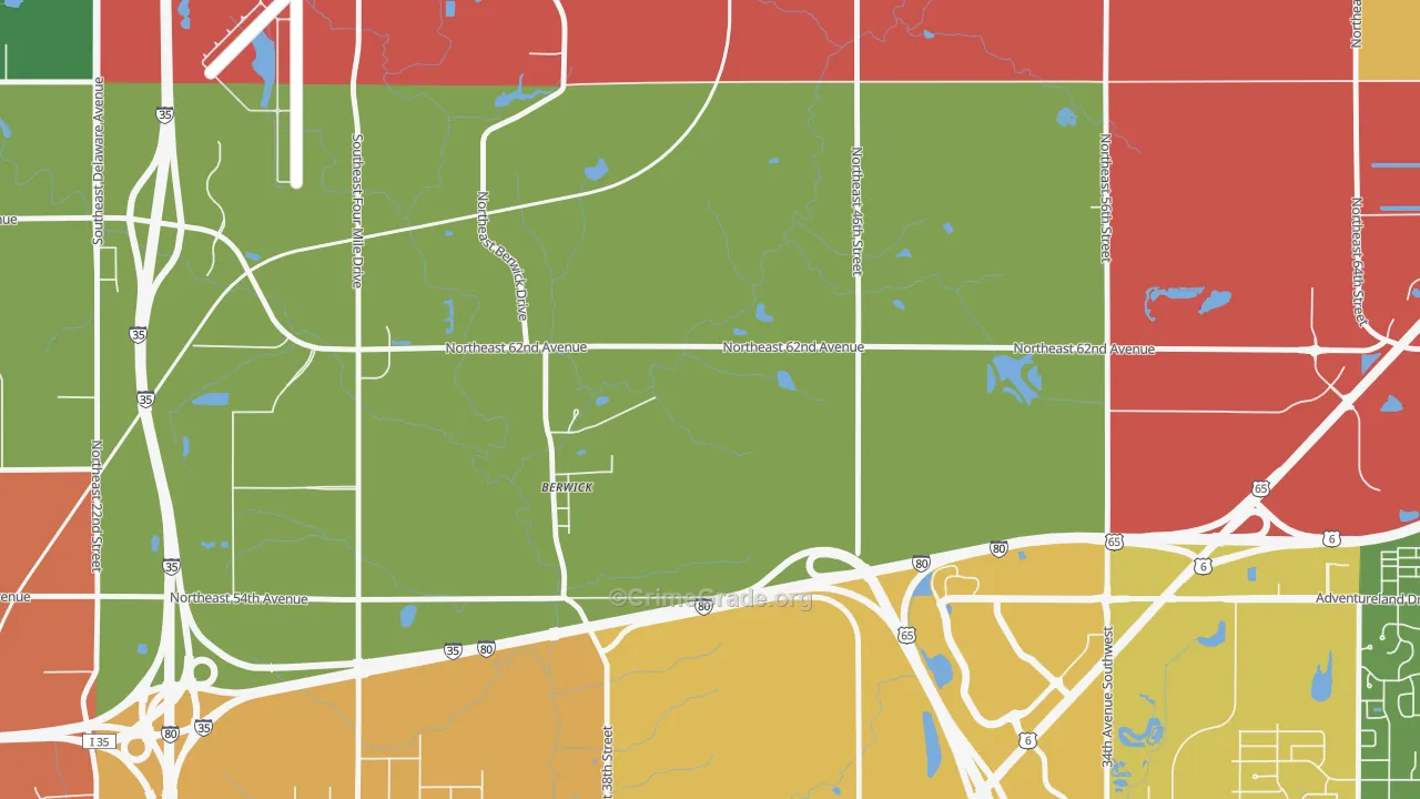 Berwick, IA Map of Assault Rates