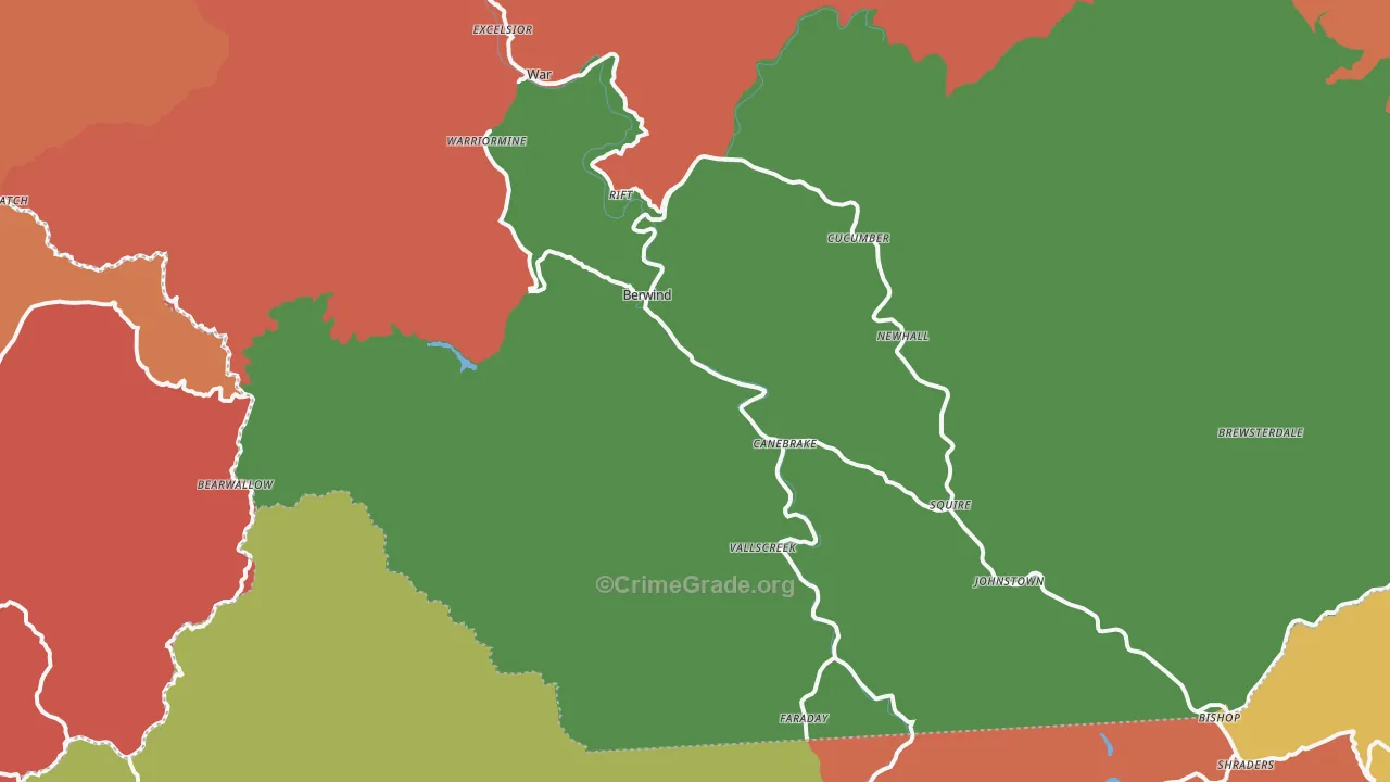 Berwind, WV Map of Assault Rates