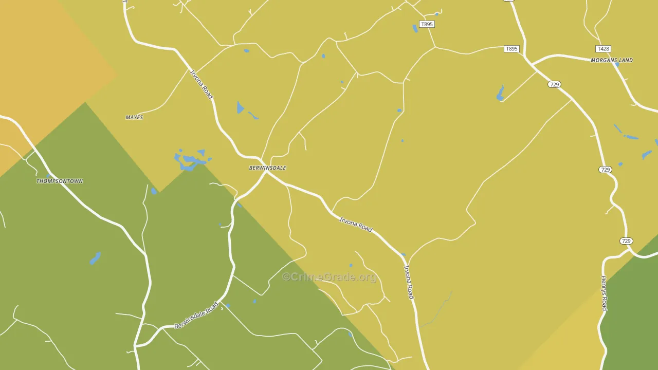 Berwinsdale, PA Map of Assault Rates