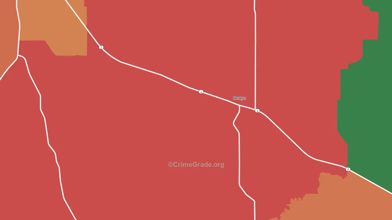 Berwyn, NE Map of Assault Rates