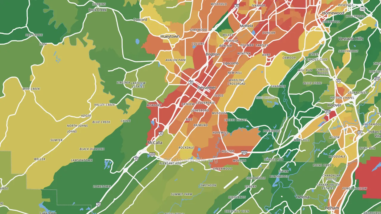 Bessemer, AL Map of Assault Rates