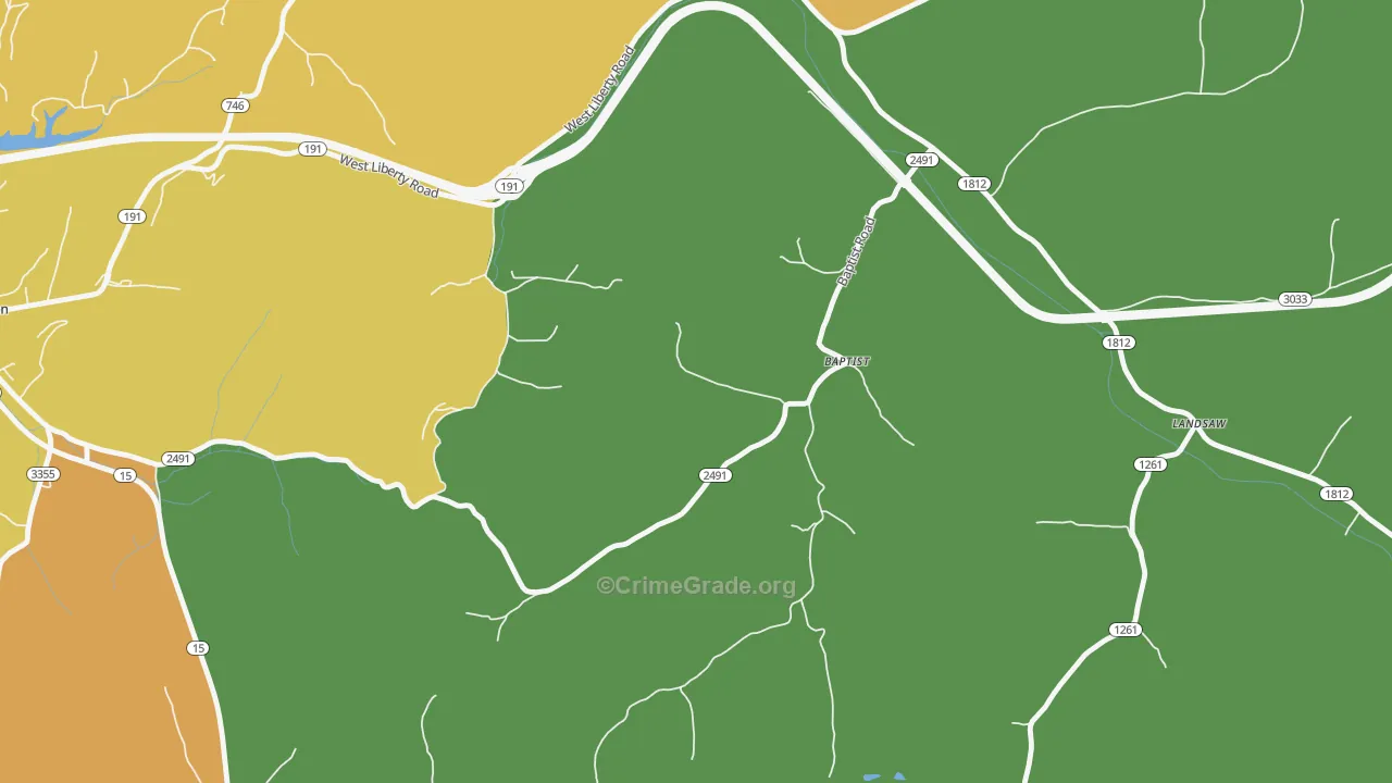 Bethany, KY Map of Assault Rates