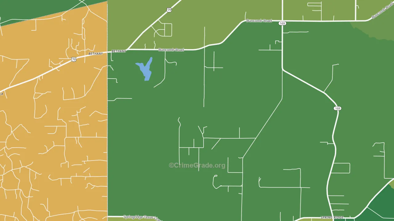 Bethany, LA Map of Assault Rates