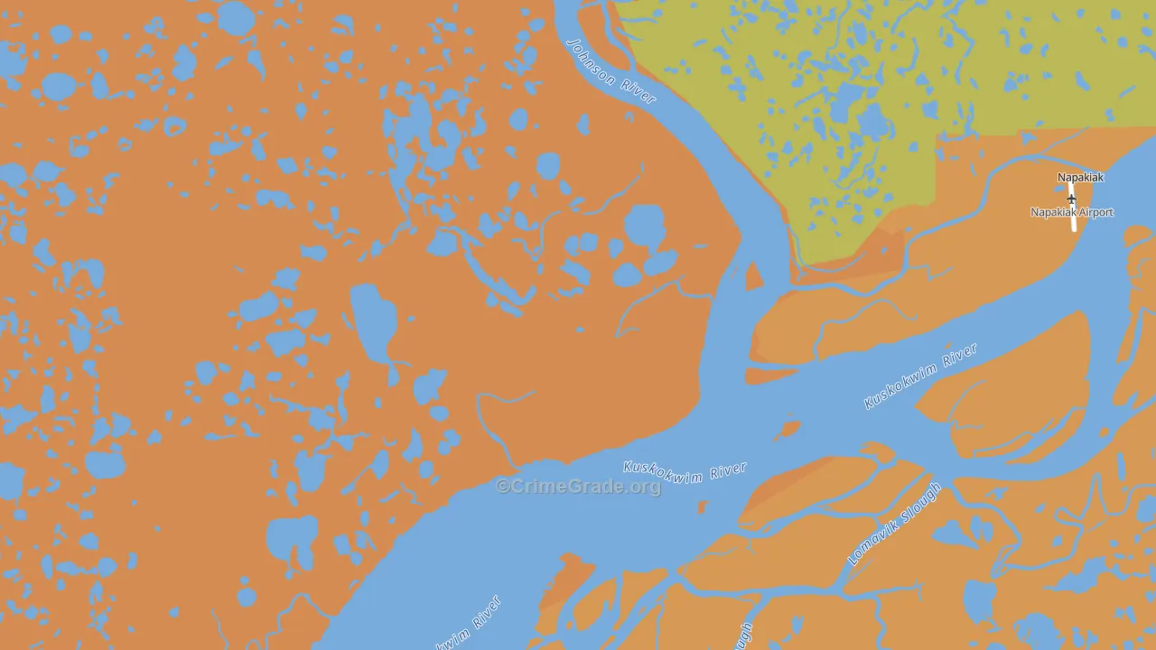 Bethel Census Area, AK Map of Assault Rates