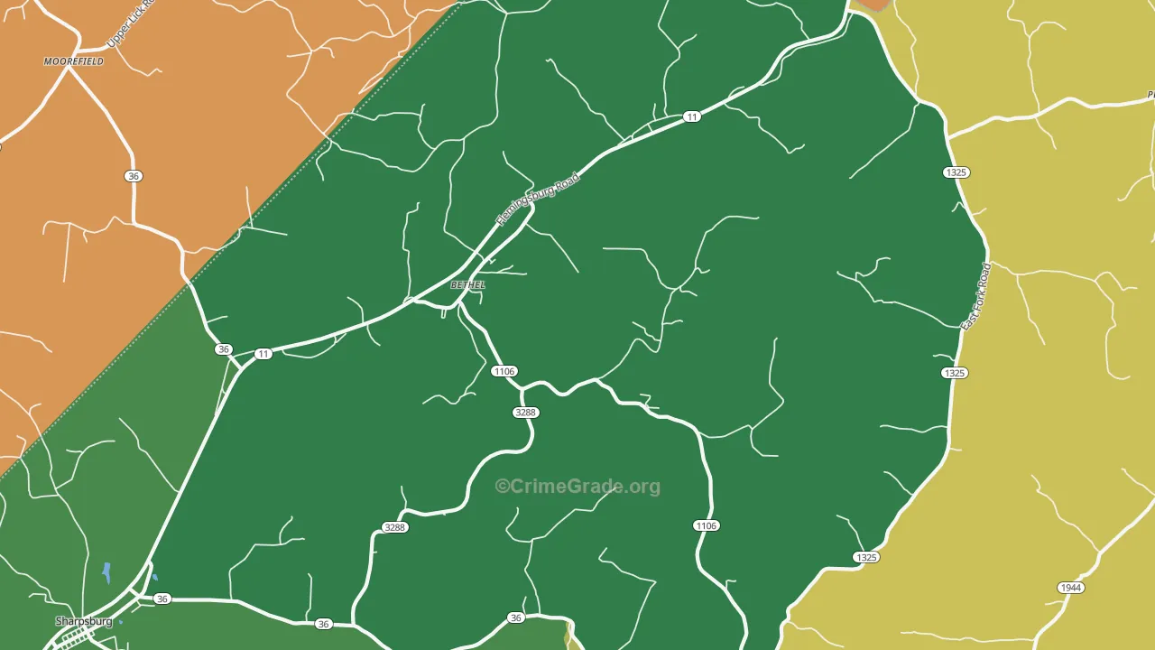 Bethel, KY Map of Assault Rates