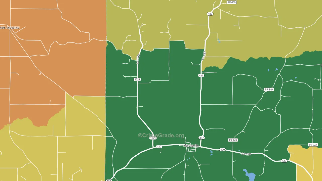 Bethel, LA Map of Assault Rates