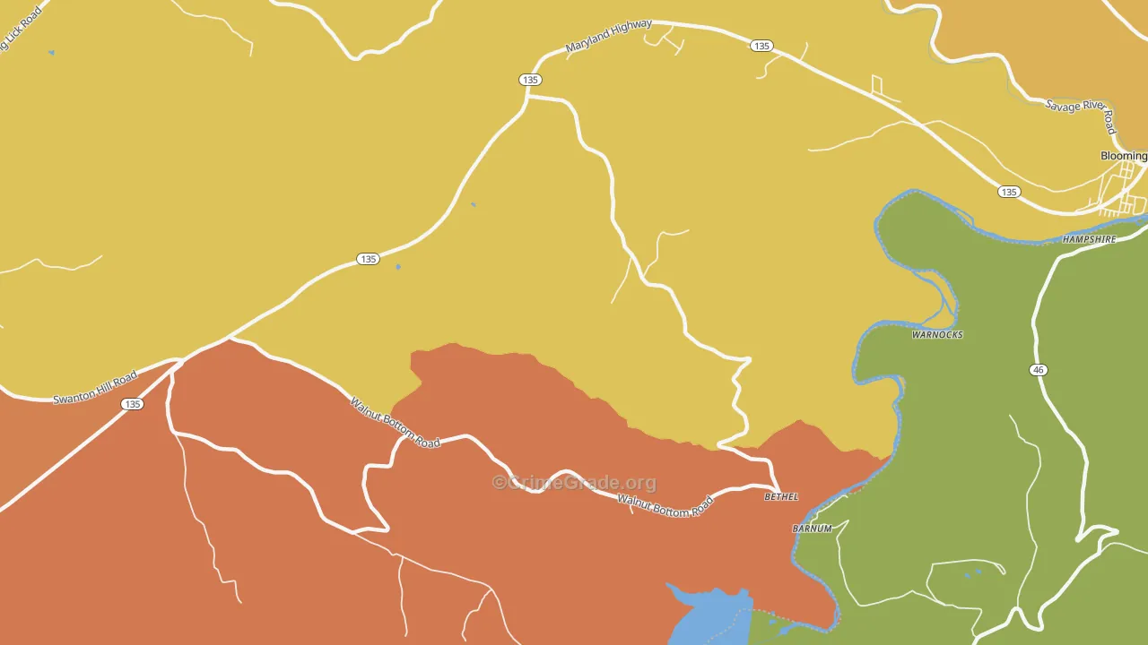 Bethel, MD Map of Assault Rates