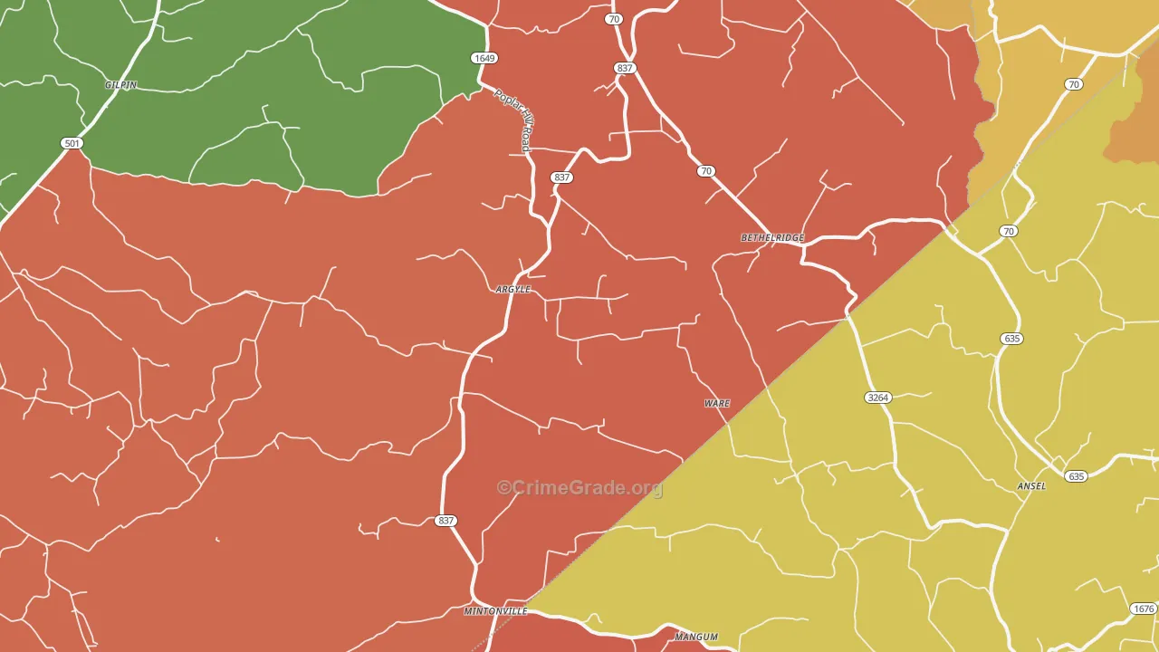 Bethelridge, KY Map of Assault Rates