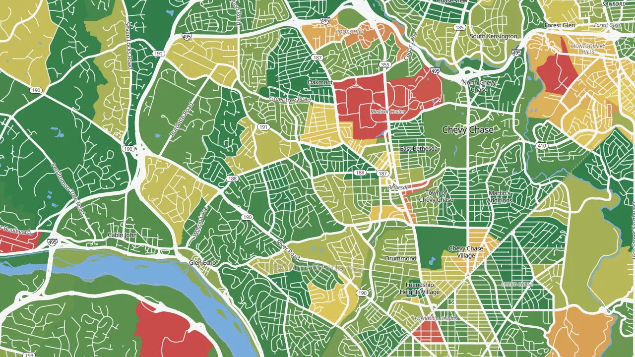 Bethesda, MD Map of Assault Rates