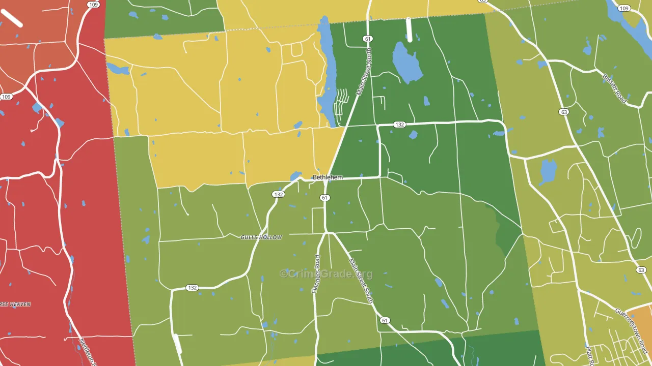 Bethlehem, CT Map of Assault Rates
