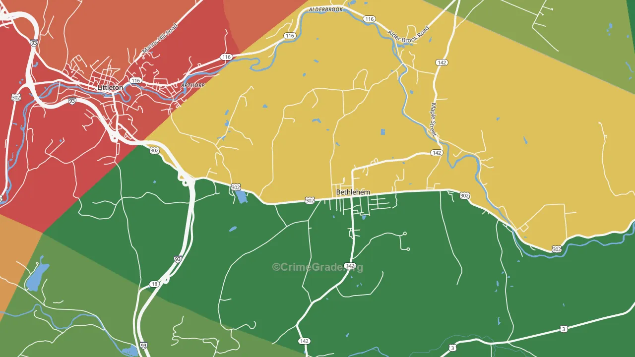 Bethlehem, NH Map of Assault Rates