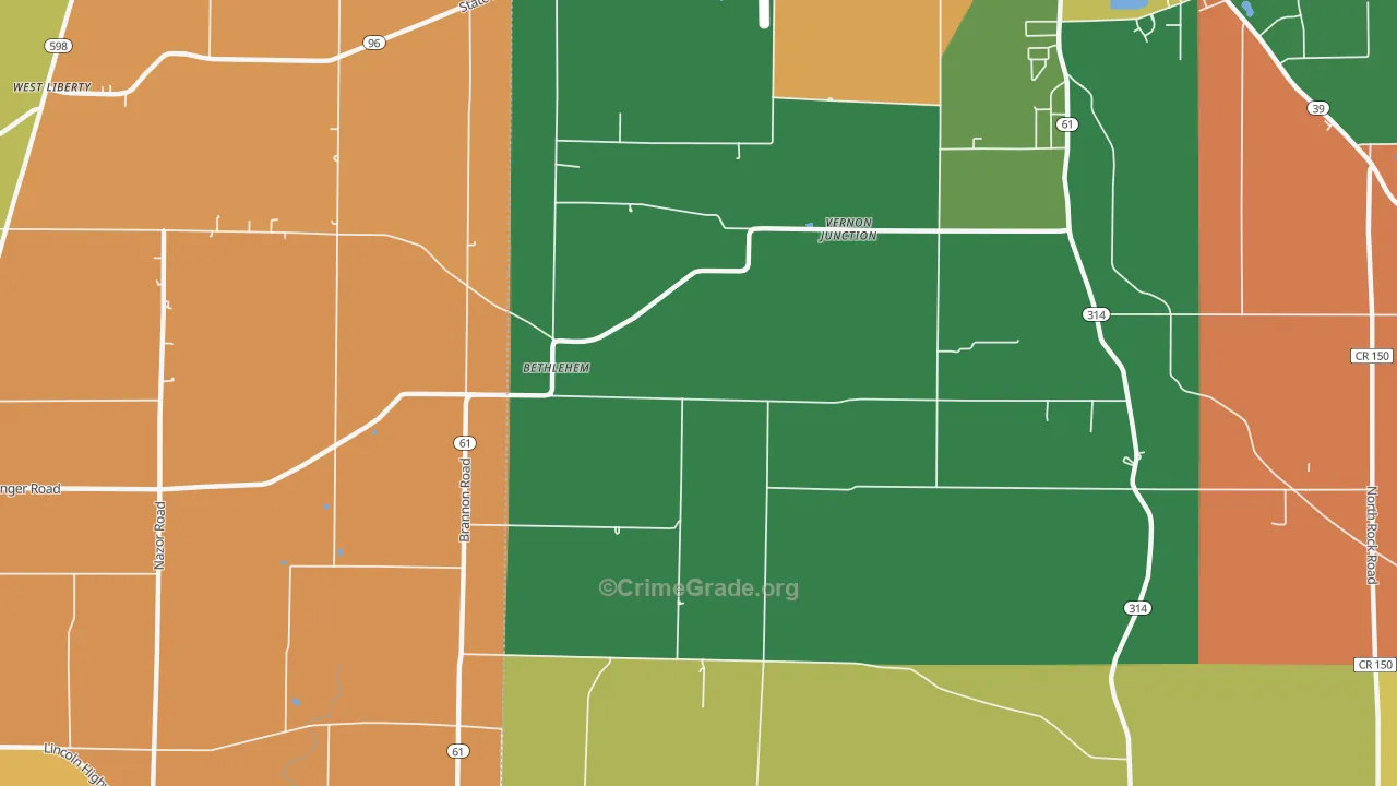 Bethlehem, OH Map of Assault Rates