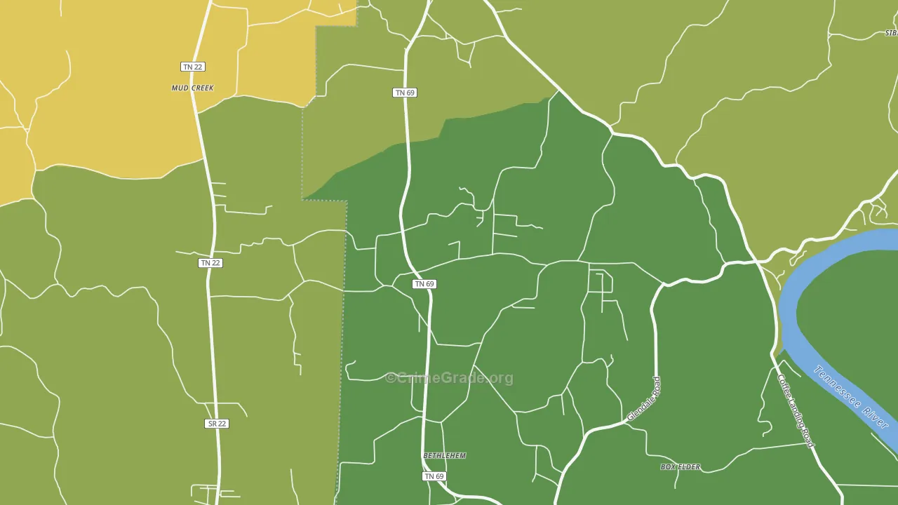 Bethlehem, TN Map of Assault Rates