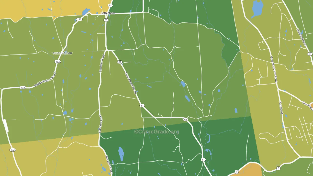 Bethlehem Village, CT Map of Assault Rates