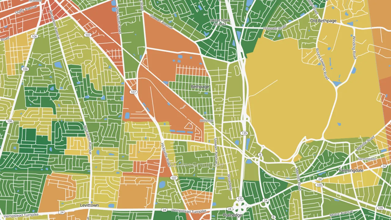 Bethpage, NY Map of Assault Rates