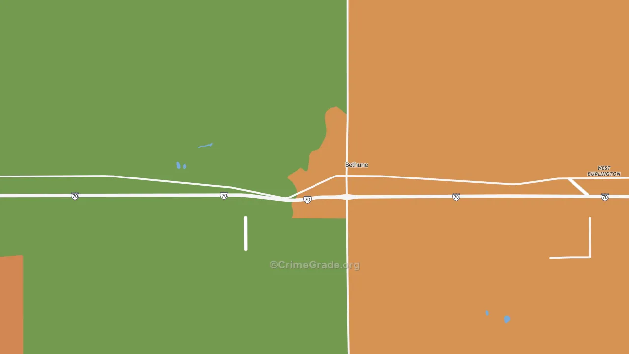 Bethune, CO Map of Assault Rates