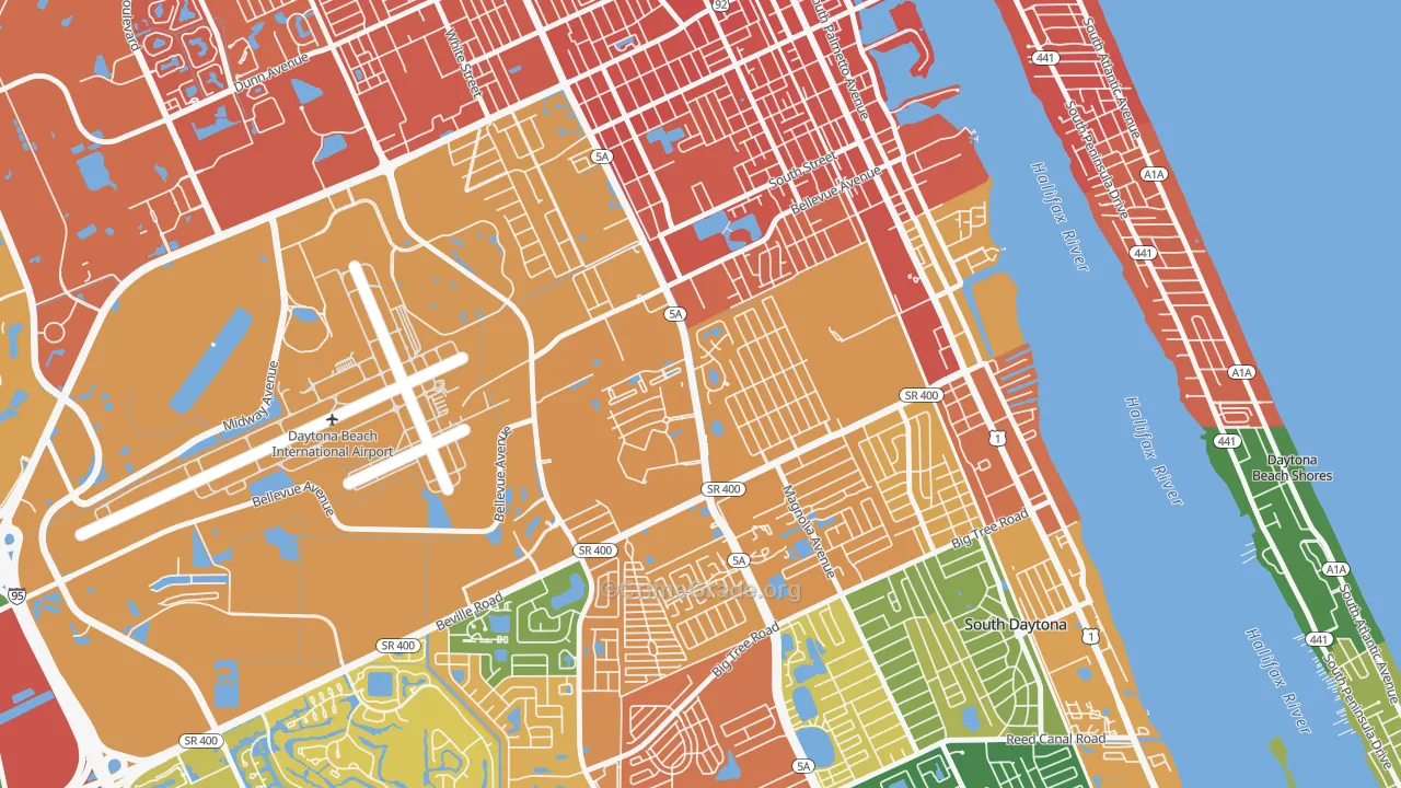 Bethune Grant, Daytona Beach, FL Map of Assault Rates