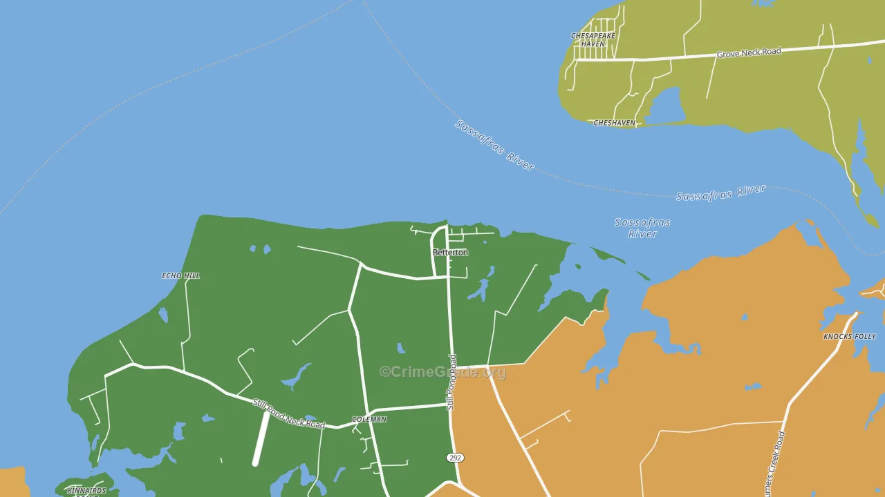 Betterton, MD Map of Assault Rates