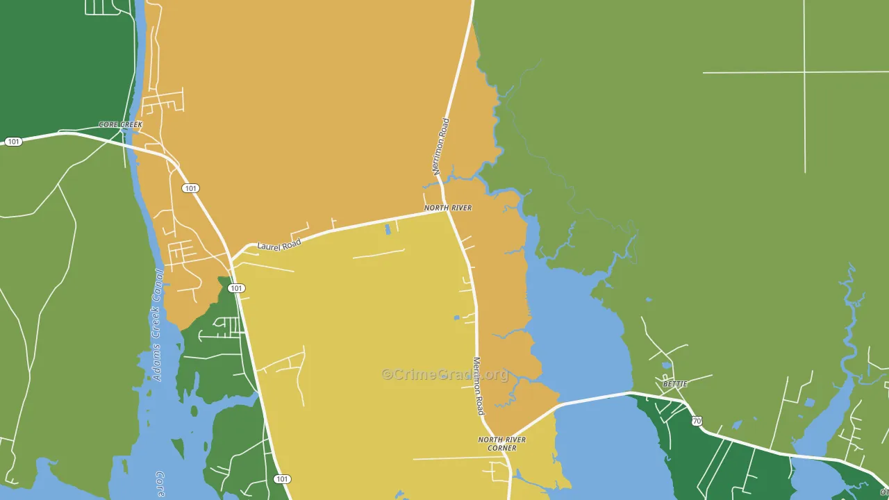 Bettie, NC Map of Assault Rates