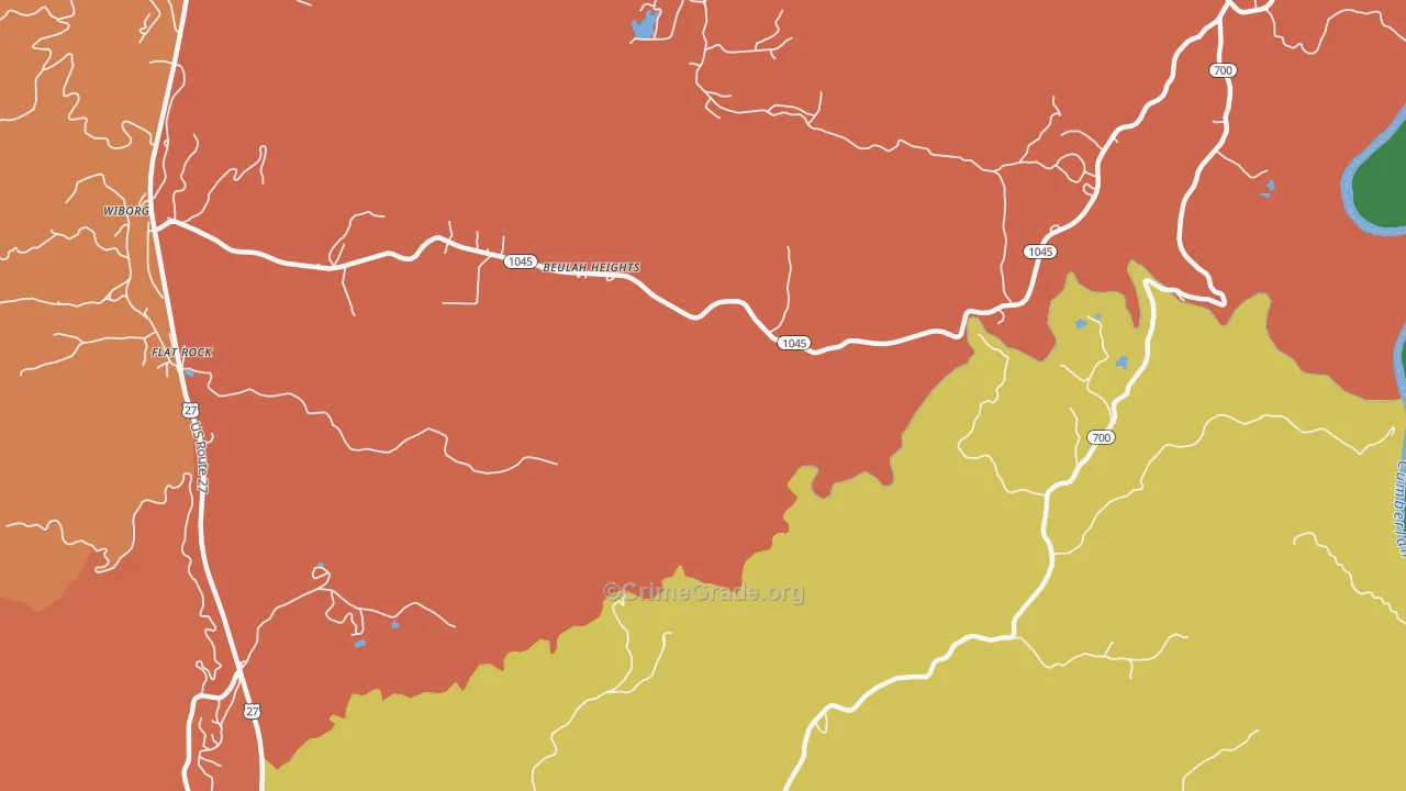Beulah Heights, KY Map of Assault Rates