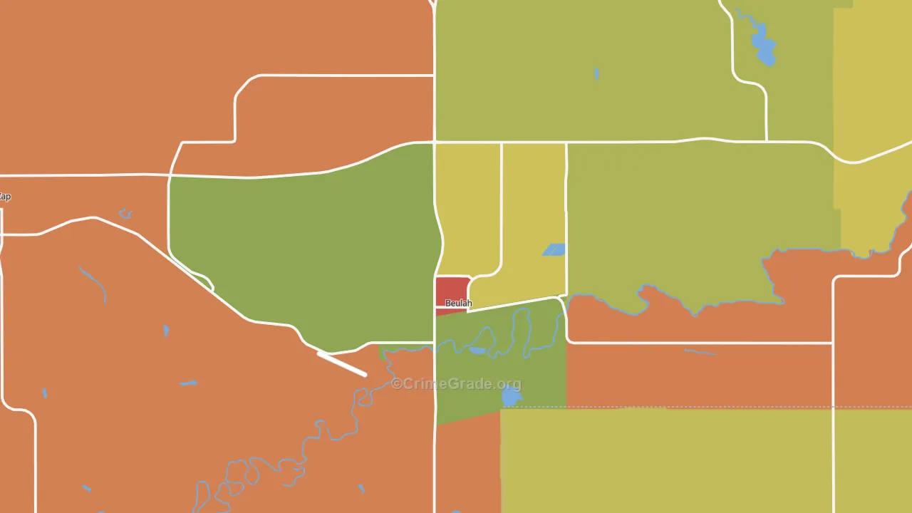 Beulah, ND Map of Assault Rates