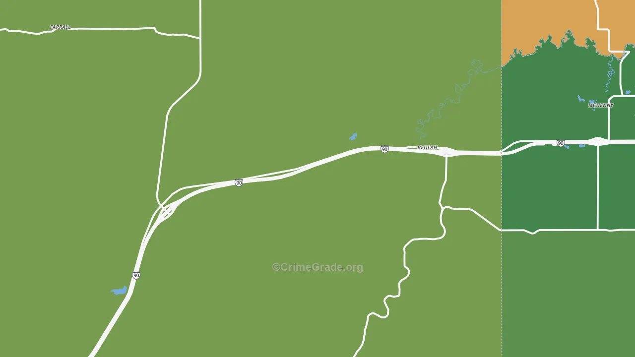 Beulah, WY Map of Assault Rates