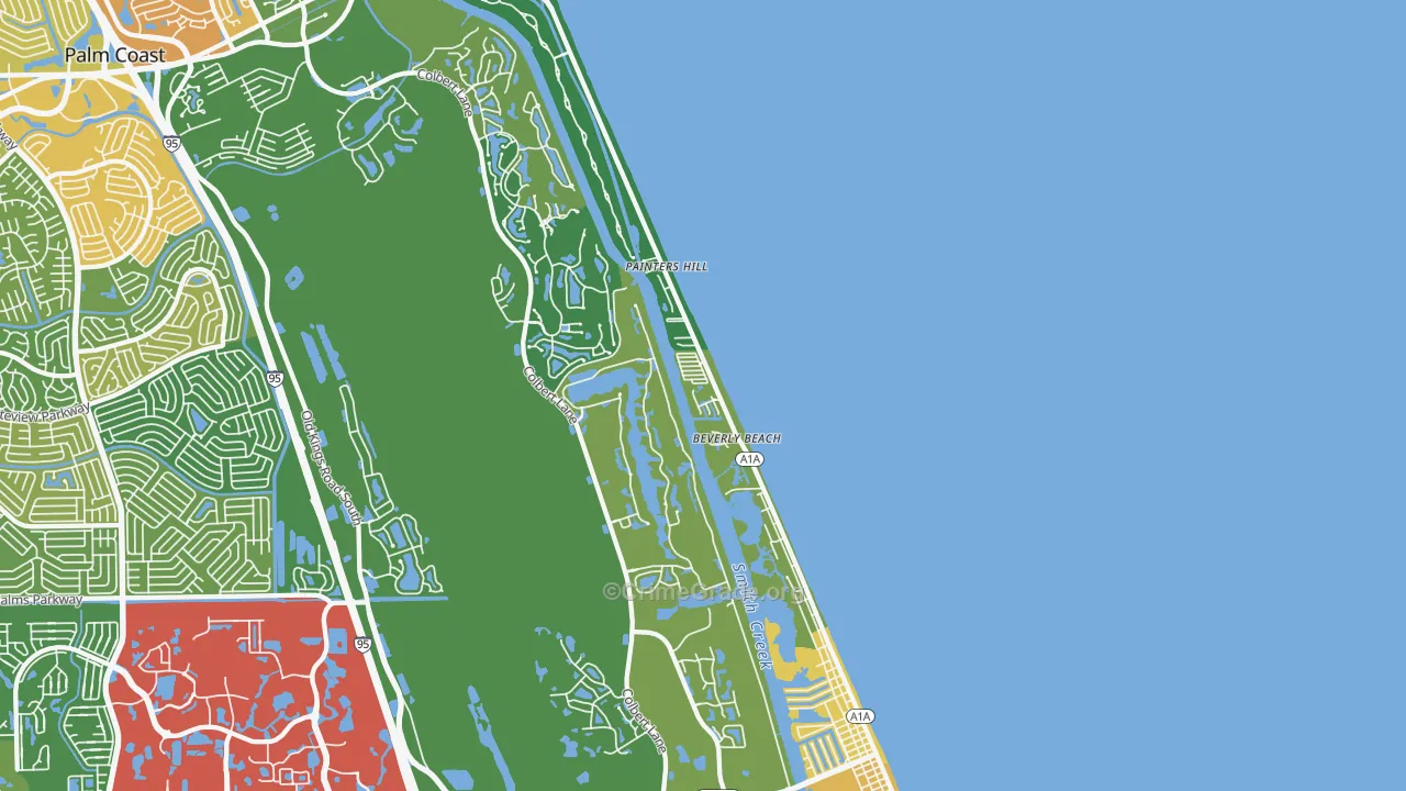 Beverly Beach, FL Map of Assault Rates