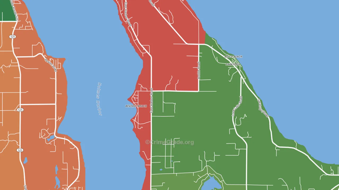 Beverly Beach, WA Map of Assault Rates