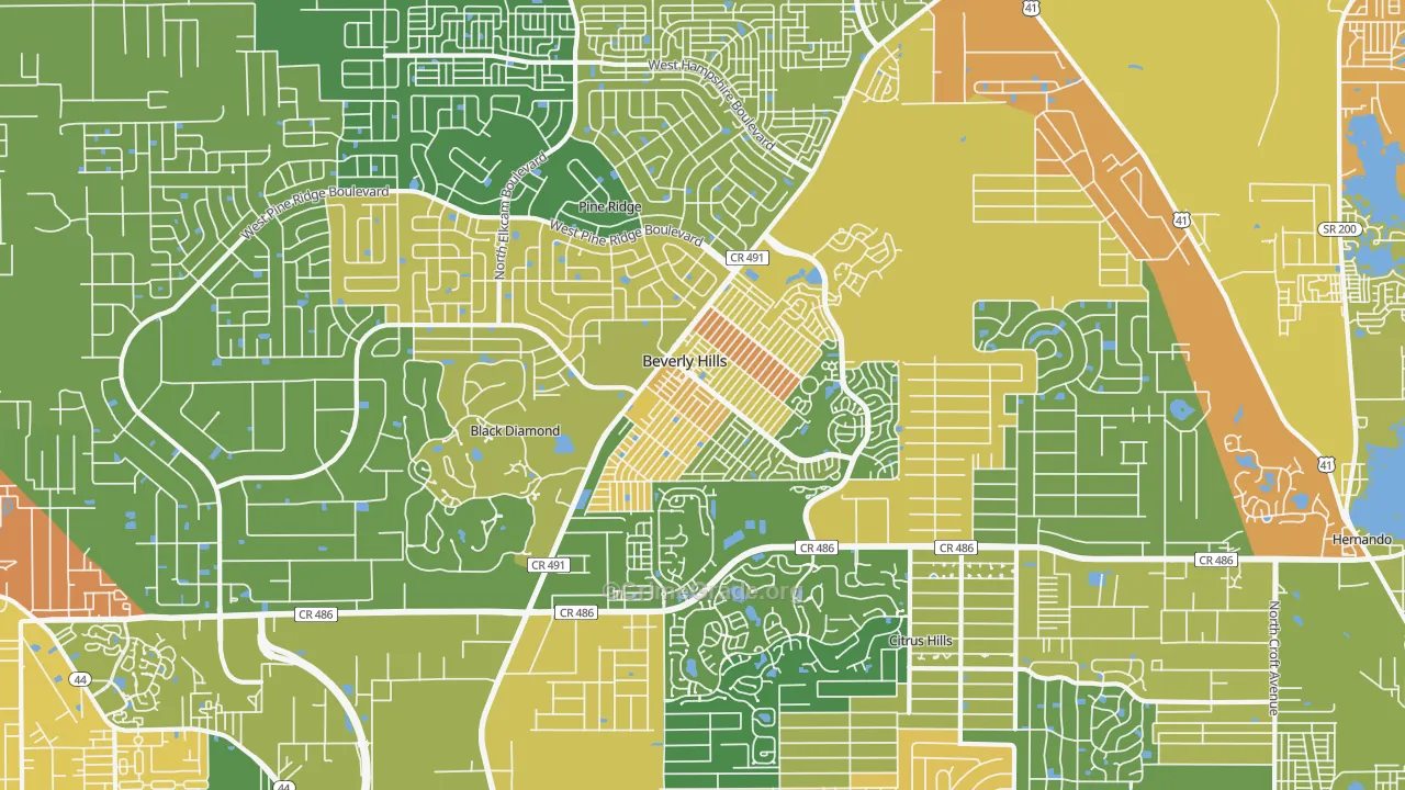 Beverly Hills, FL Map of Assault Rates