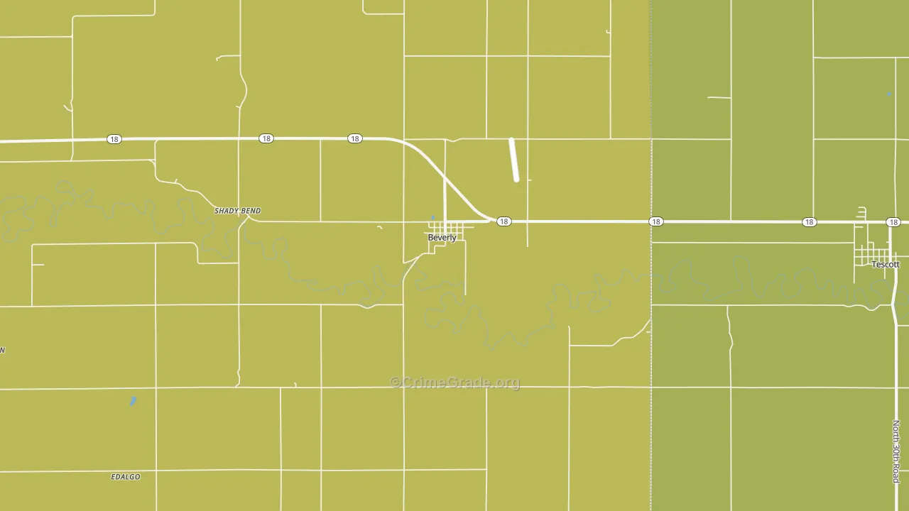 Beverly, KS Map of Assault Rates
